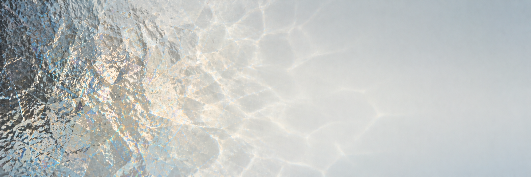 Abstract light refracting through crystalline geometric forms — complexity dissolving into clarity